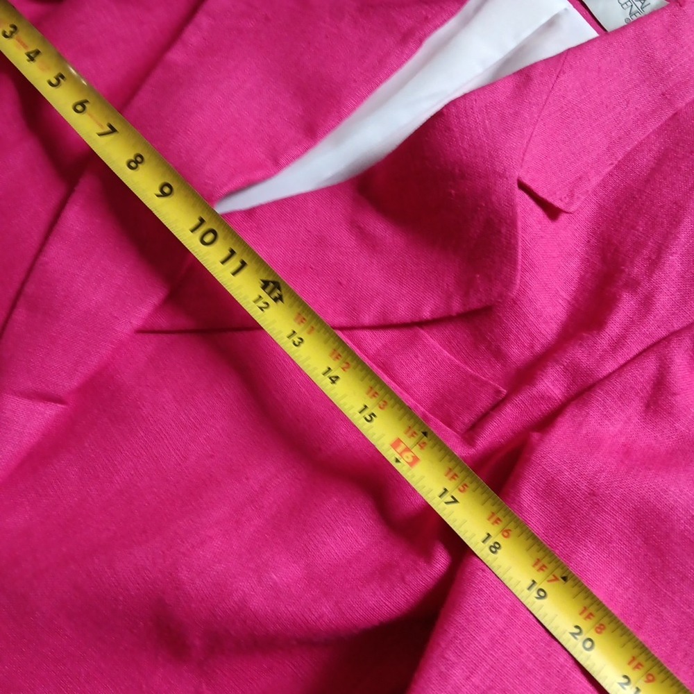 80s Vintage International Scene Hot‎ Pink Linen Blazer Sz 6 Double-Breasted Work - Picture 7 of 13